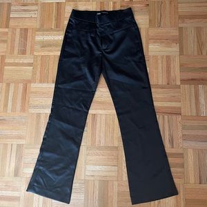 Zara black silky cropped flare trousers